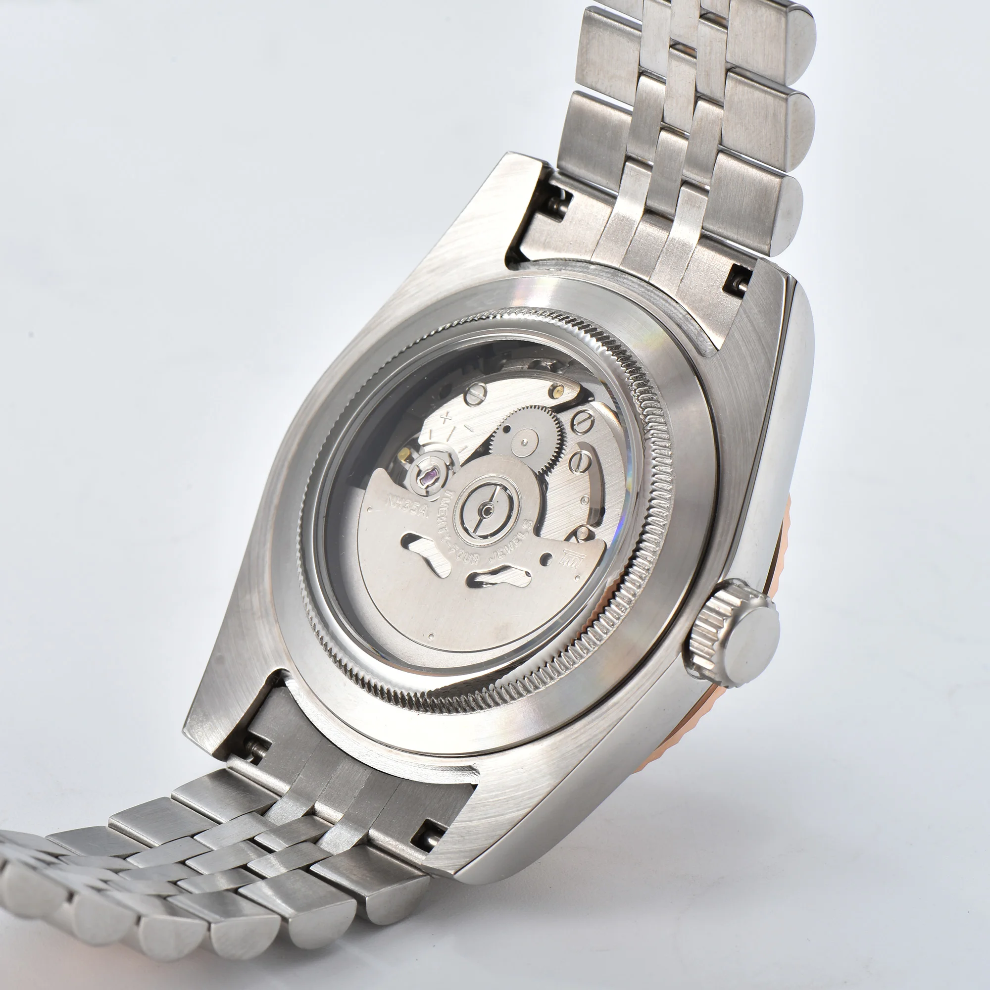 watches Men 36mm/39mm Automatic mechanical Rose Gold watch NH35 stainless steel sapphire waterproof 10Bar C3 green luminous