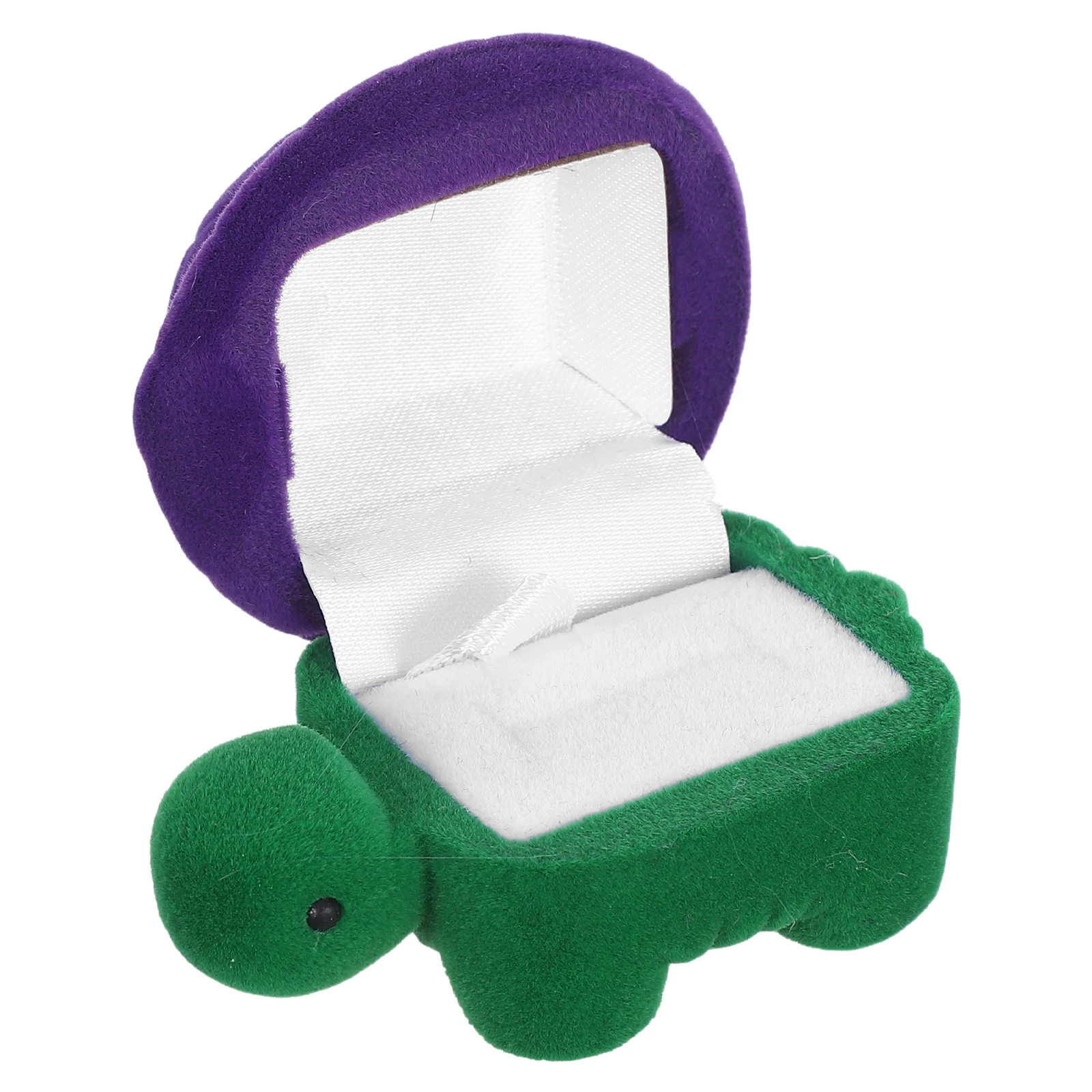 

Turtle Shaped Jewelry Box Velvet Lined Earring Holder Small Trinket Case Cartoon Animal Ring Storage Travel Organizer Sea Turtle