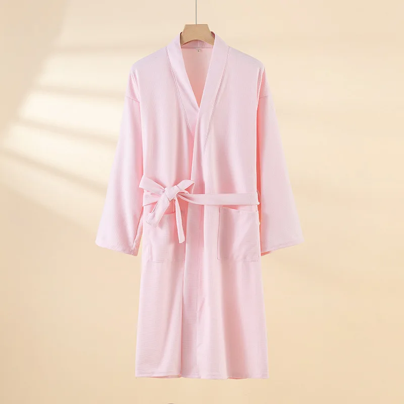 

Вафельный халат для пары, кимоно, халат, весенне-осенняя одежда для сна, домашнее платье, свободная повседневная ночная рубашка, одежда для дома