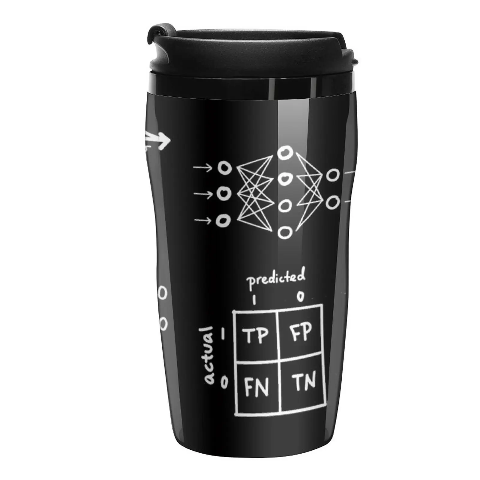 New Machine Learning Equations and Graph - Black and White Travel Coffee Mug Coffee Glasses Coffee Set Luxury Coffee Cup