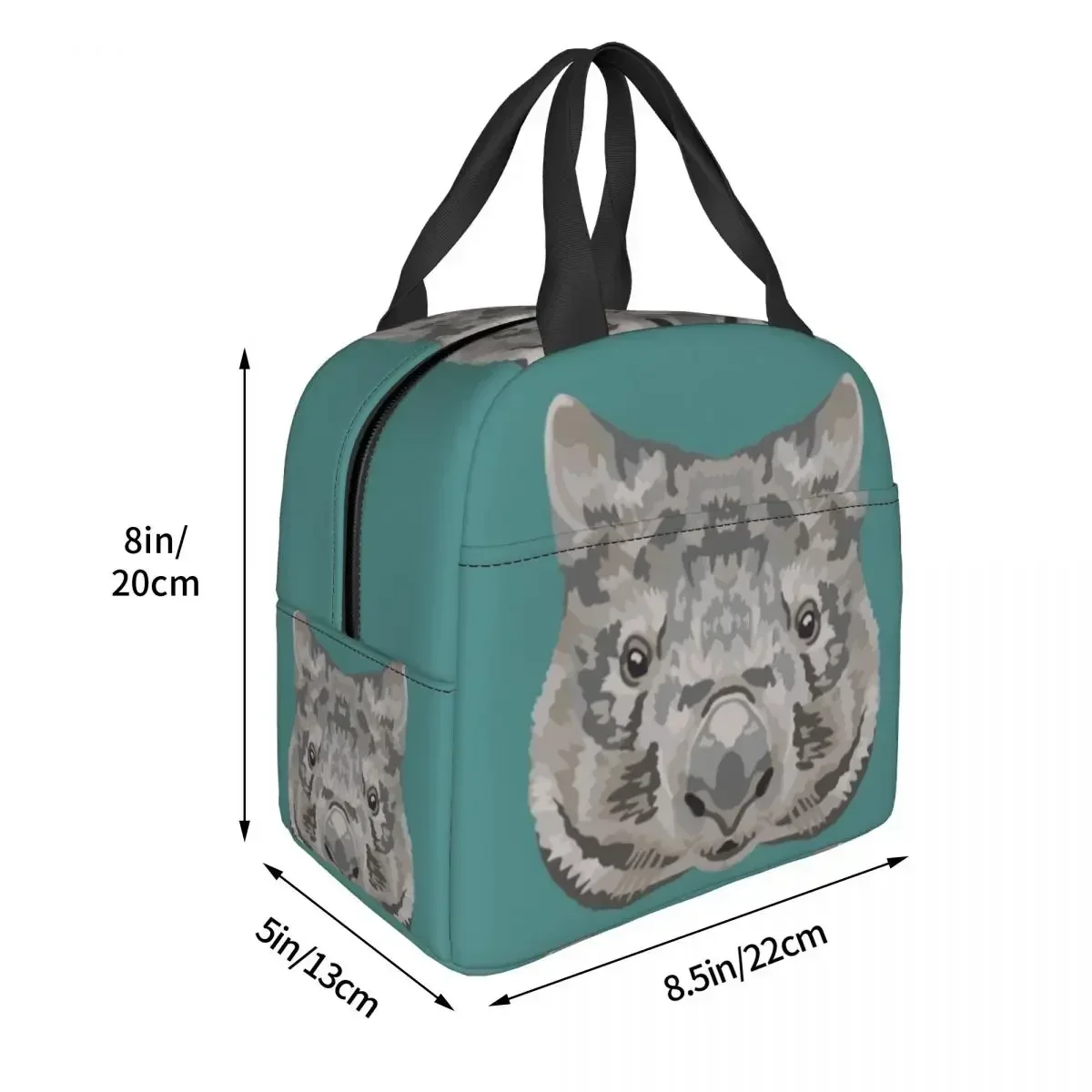 Common Wombat Face Insulated Lunch Bags Leakproof Picnic Bags Thermal Cooler Lunch Box Lunch Tote for Woman Work Kids School