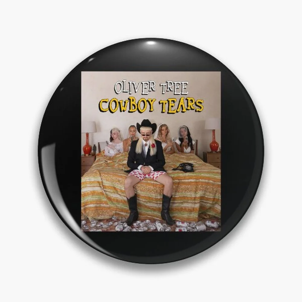 Oliver Tree Cowboy Tears funny album 2022 Pin Holographic Star Heart Pin Brooches Laminated Button Fashion Accessory