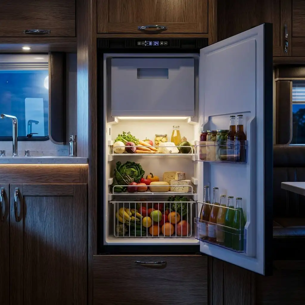 Fast Cooling RV Refrigerator 12 Volt Compressor Fridge 80l Built in Upright Freezer for Camper SUV Minivan
