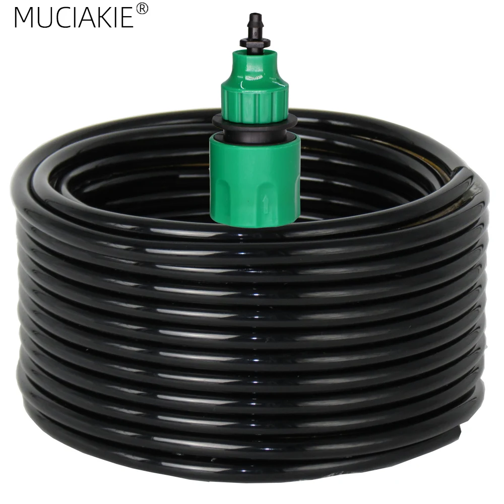 10/20/25/40 Meter 4/7mm Garden Water Hose with Quick Connector Micro Drip Misting Irrigation Tubing Pipe PVC Hose 1/4'' New Hose