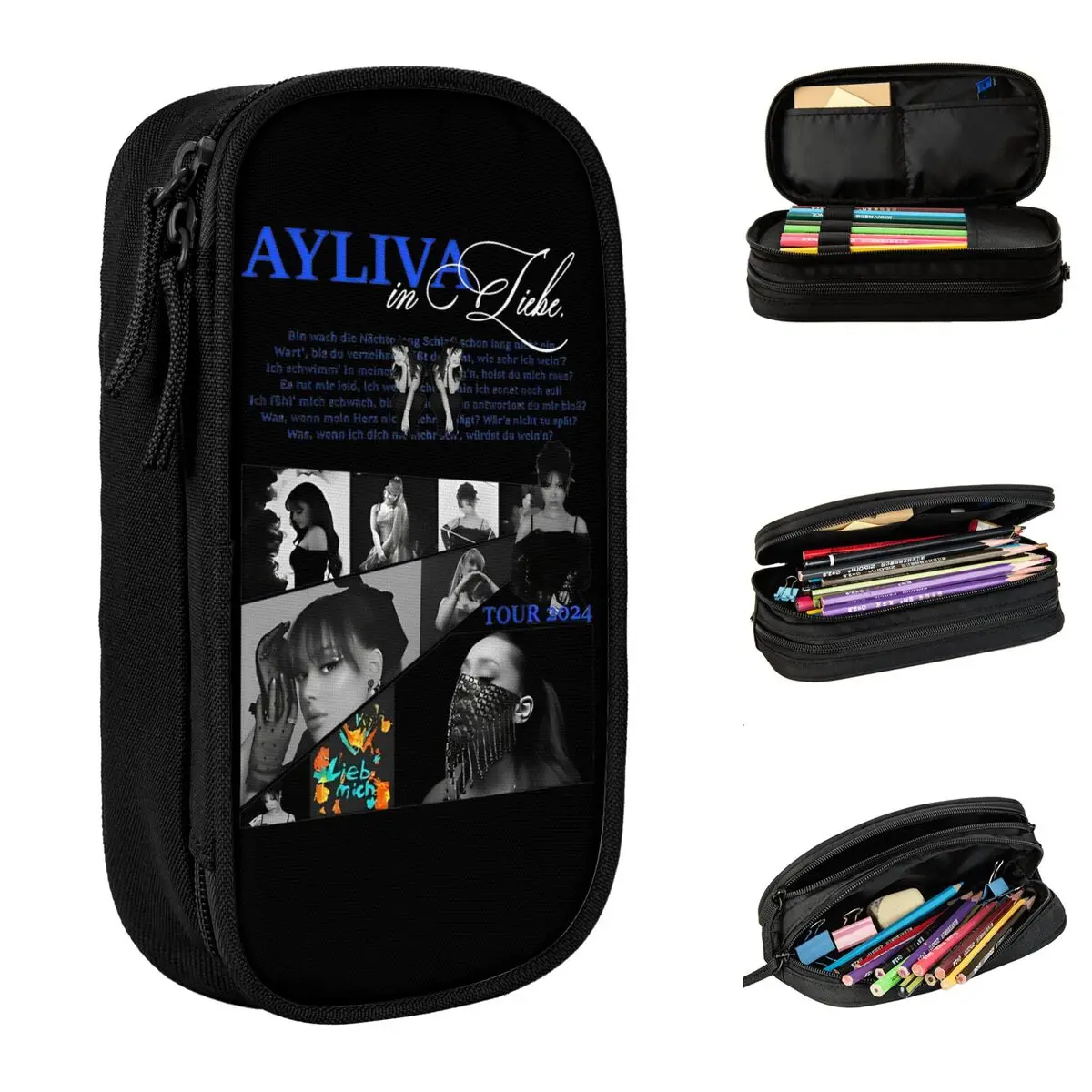 Ayliva In Liebe Tour 2024 Pencil Case New Cute Pen Bag for Student Big Capacity Students School Gifts Pencil Pouch