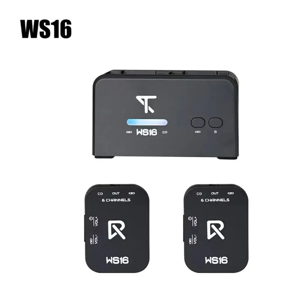 LIVTRA WS16 5.8GHz Wireless IEM System 1T2R Transmitter Receiver Rechargeable Ear Monitor for Music Performance Recording view 6