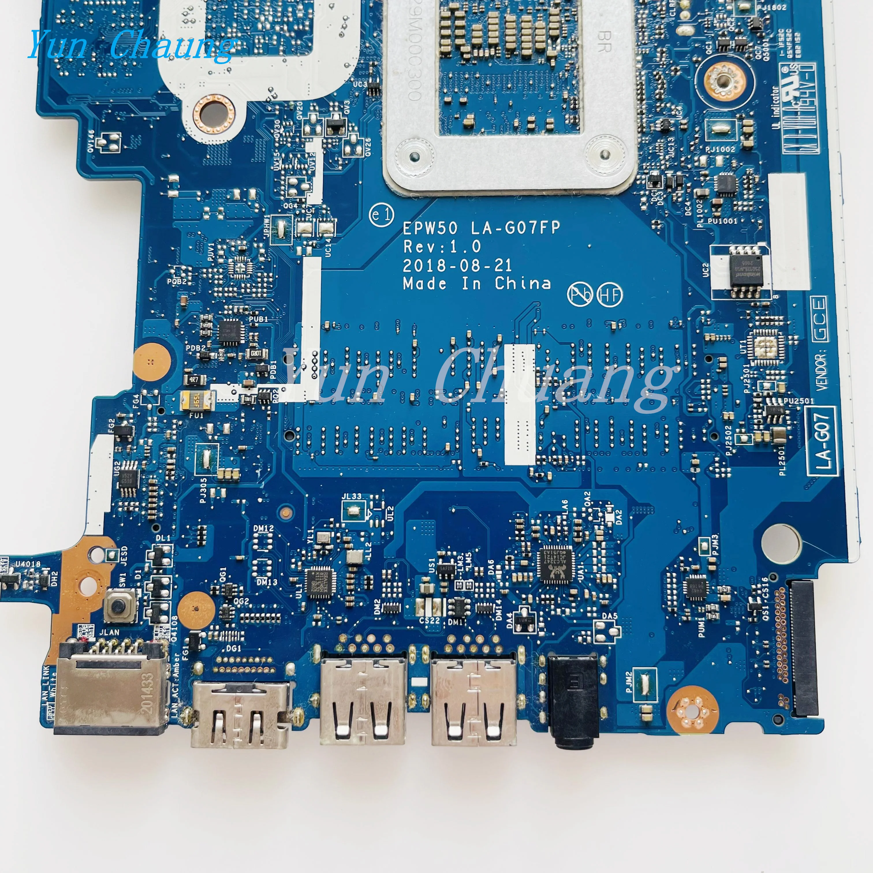 Imagem -05 - Laptop Motherboard para hp 15-da L68087601 L52746-601 i3 i5 i7 Cpu Ddr4 Epw50 La-g07fp La-g07gp Cpu 15-da 250 g7