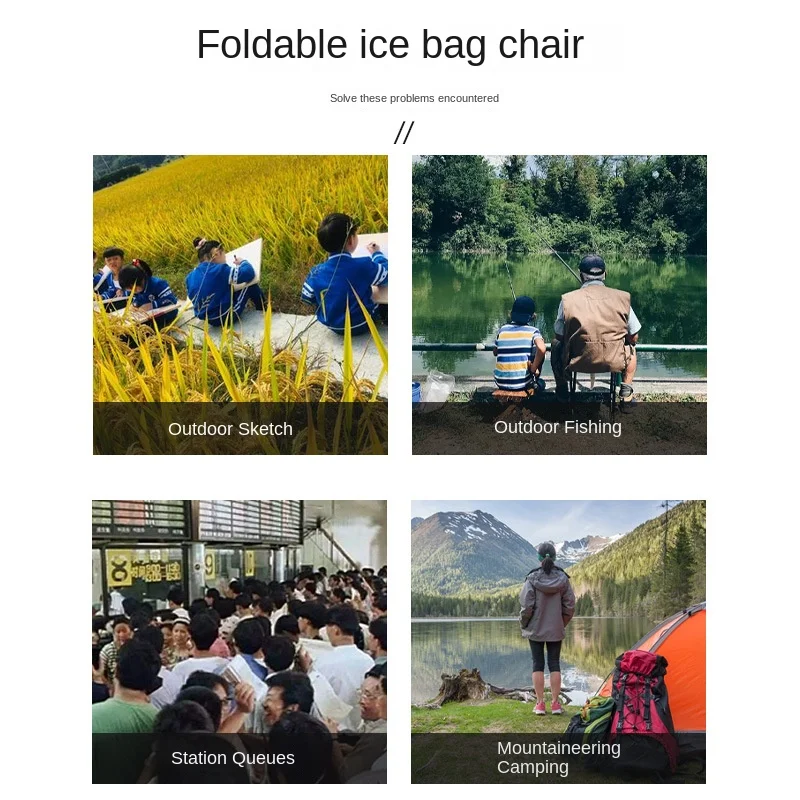 

Outdoor folding portable camping ice bag fishing stool camping pony