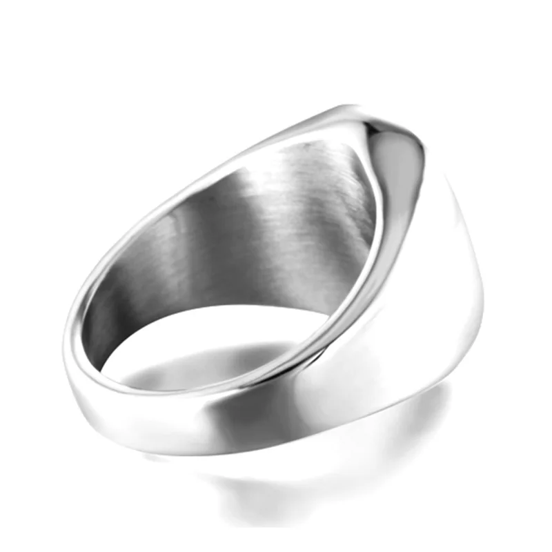 European and American minimalist text hip-hop stainless steel men and women\'s ring size 7-14