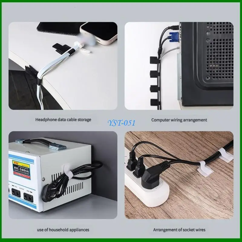 

E15A 100Pcs Cable Tie Adjustable Wire Management Protector Desk Wire Winder