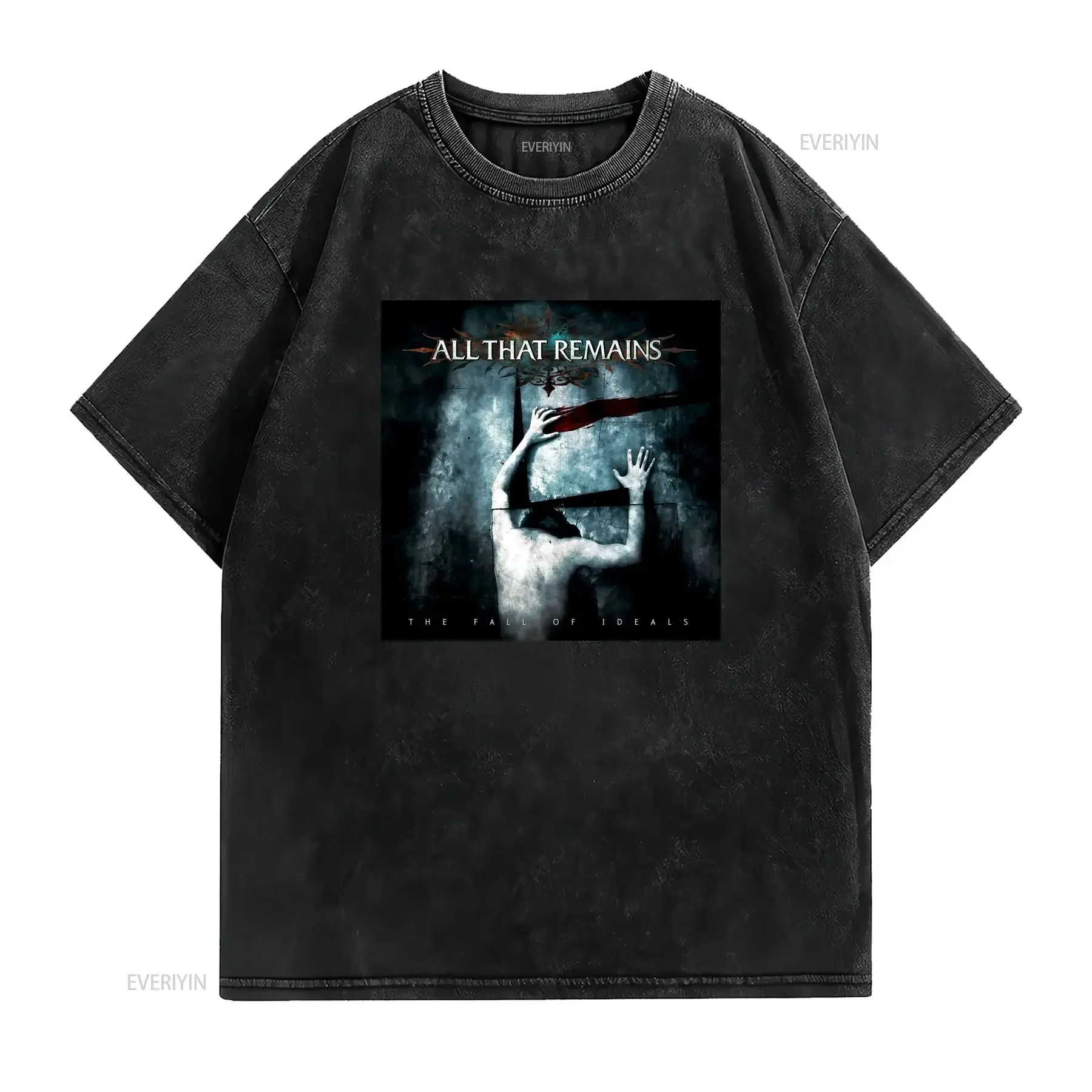 Gothic Dark Metal Rock All That Remains Band Album Cover Print Casual T Shirt vintage Washed Soft streetwear