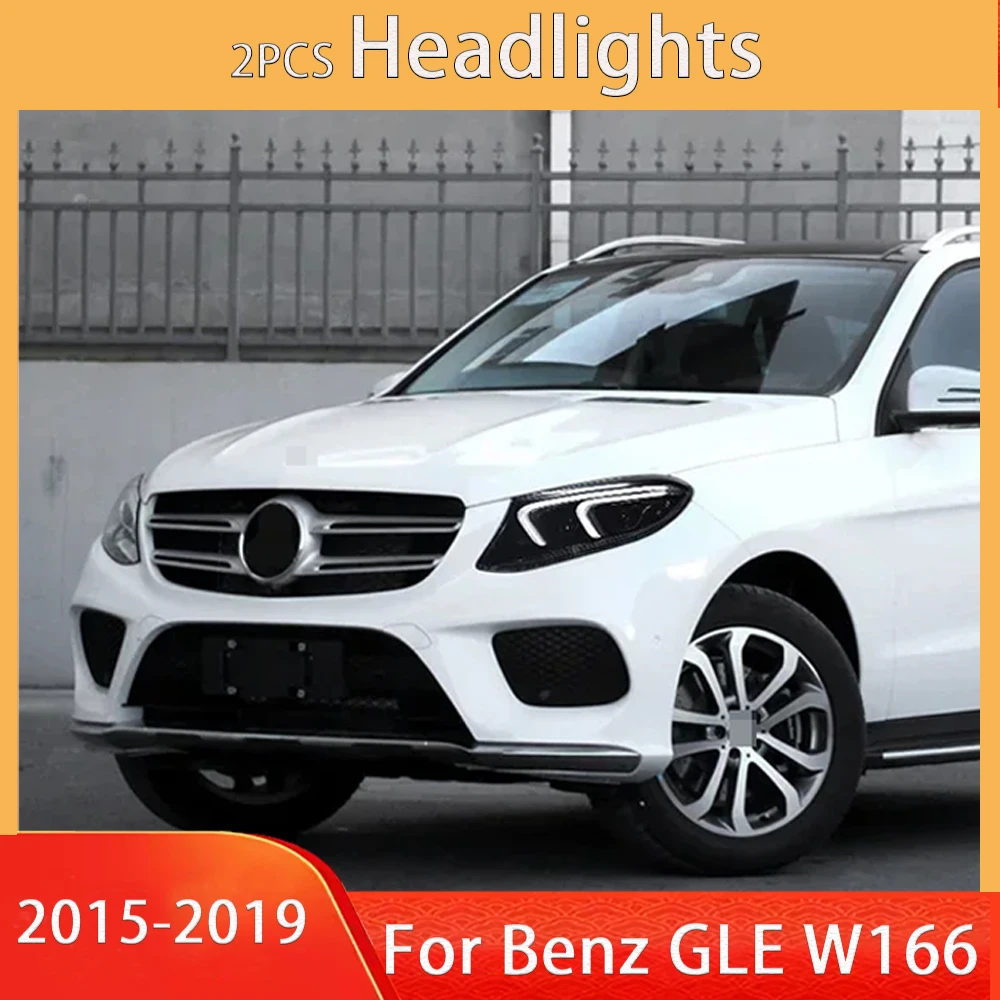

Car Styling for Benz GLE W166 Class headlights 2015-2019 LED Headlight Dynamic Signal Animation DRL matrix Auto Accessories