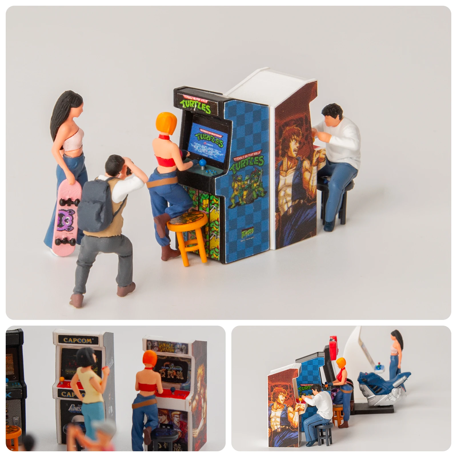 1/64 Scale Resin Arcade Game Machine Miniature Scene Props Hand Painted Retro Game Room Display for Diecast Car AFA image 6