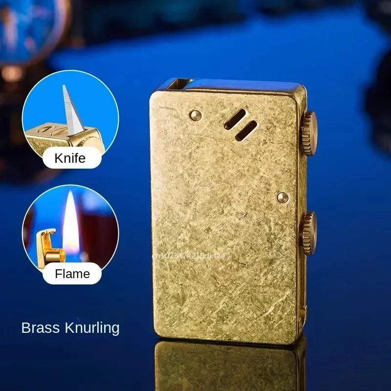 

Windproof Ejection Lighter Automatic Ignition Creative Retro Grinding Wheel Mechanical Metal Lighter Men's Gadgets