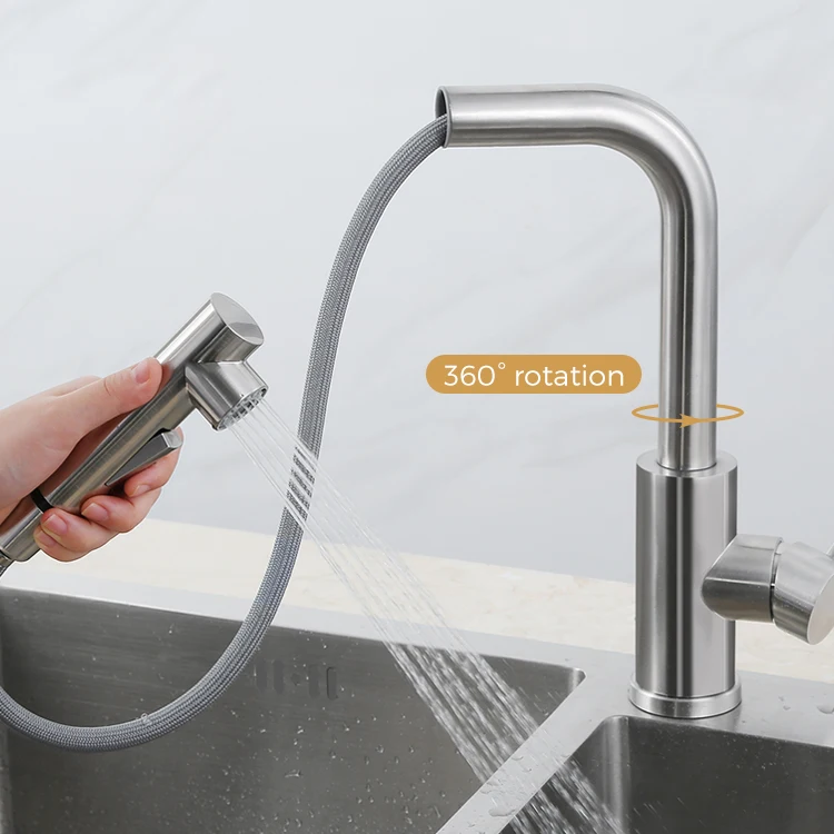 YYHC- Kitchen Faucets Commercial Single Handle Single Lever Pull Down Sprayer Spring Kitchen Sink Faucet