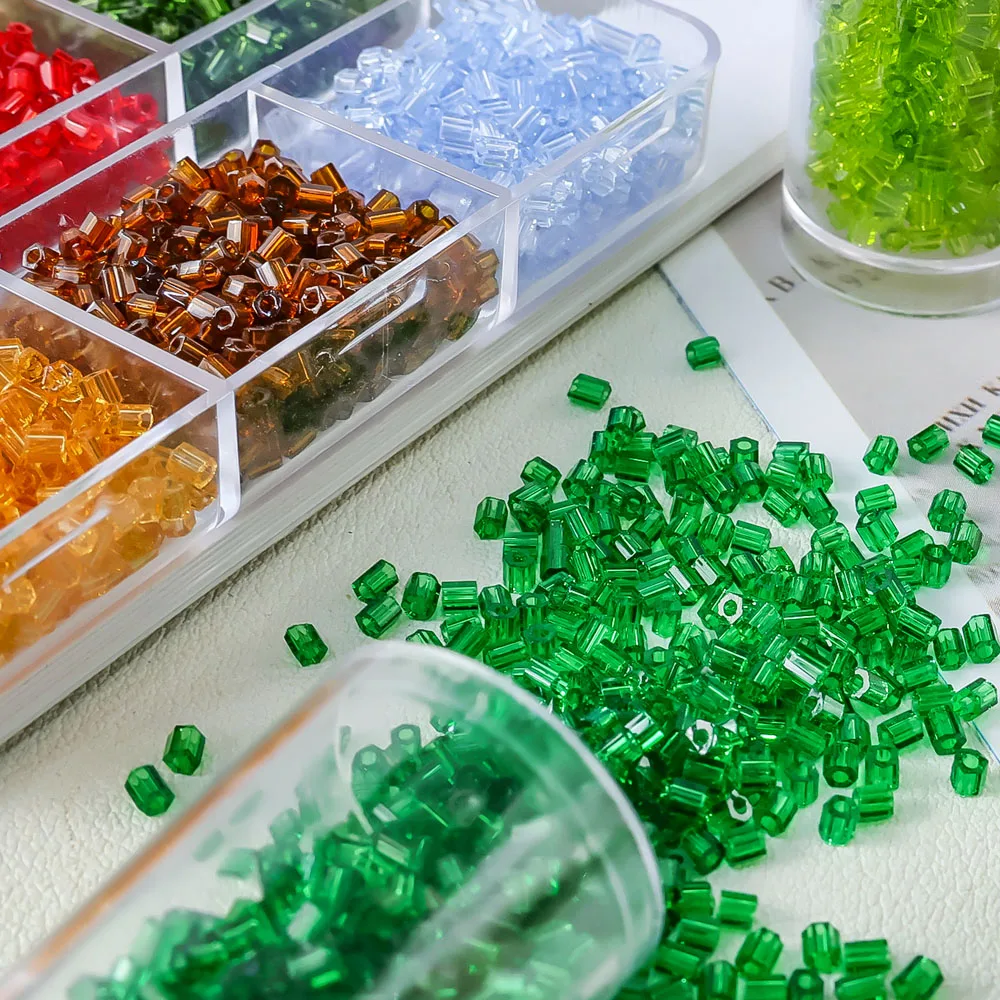10g Loose Pack of Japanese-Imported MGB Transparent 2-Cut Beads—Jewelry Accessories for French Embroidery, Clothing Beading, and
