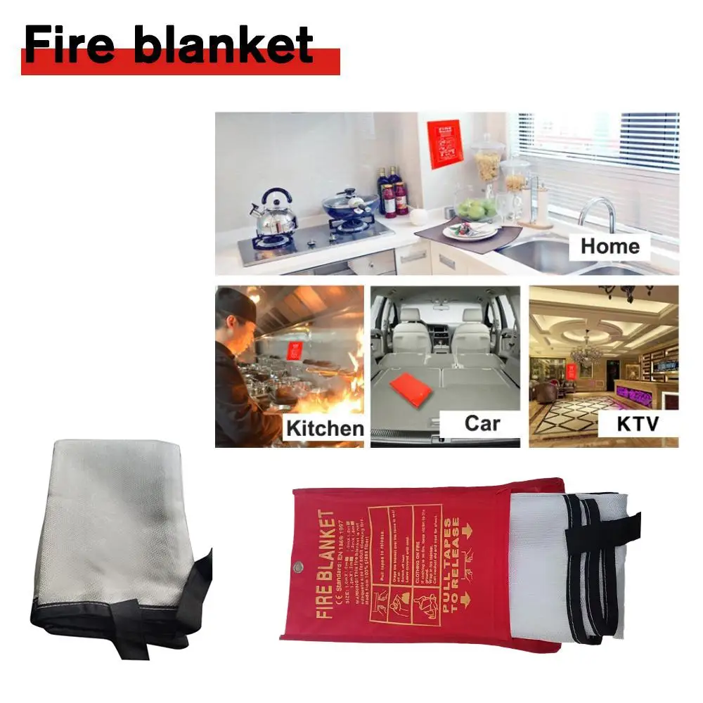 1.2M Fire Blanket Fire Flame Retardant Emergency Survival Fire Shelter Safety Cover Fire Extinguisher