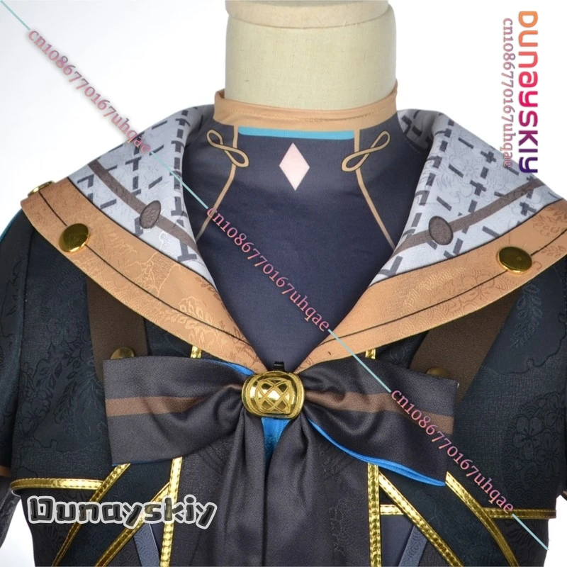 AFreminet حكيم المثقوب تأثيري حلي {SAIKOU} جينشين تأثير فونتين الأزرق الداكن بدلة غطس Steampunk أنيمي تأثيري ‌