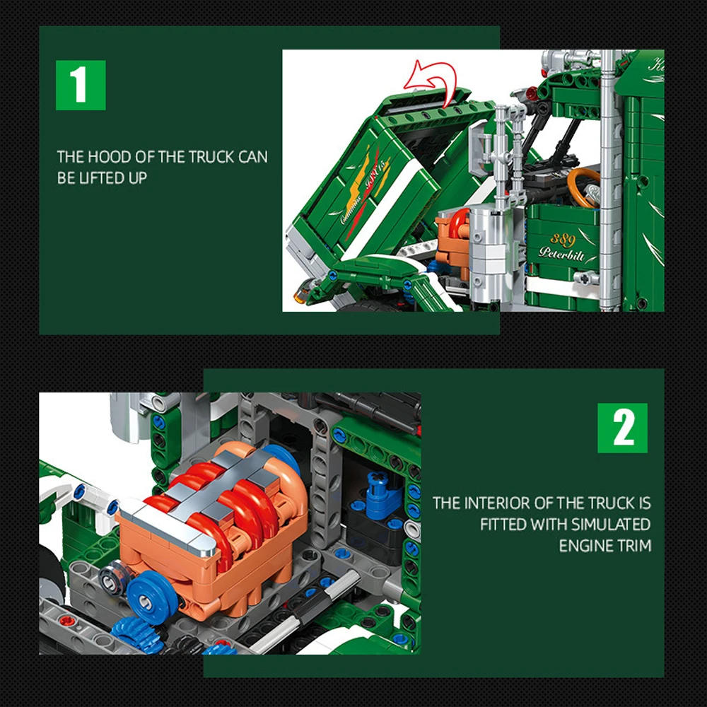 نموذج مكعبات البناء 2105 قطعة من رأس الشاحنة الثابتة من بلاستيك ABS وهو كبير ومناسب لتزيين المنزل وهدايا العطلات
