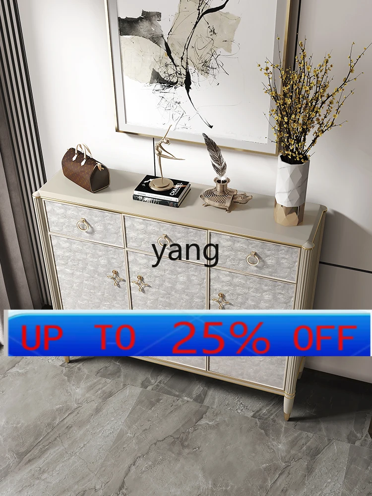 

lmm Affordable Luxury Style Shoe Cabinet Home Doorway Large Capacity Solid Wood Locker