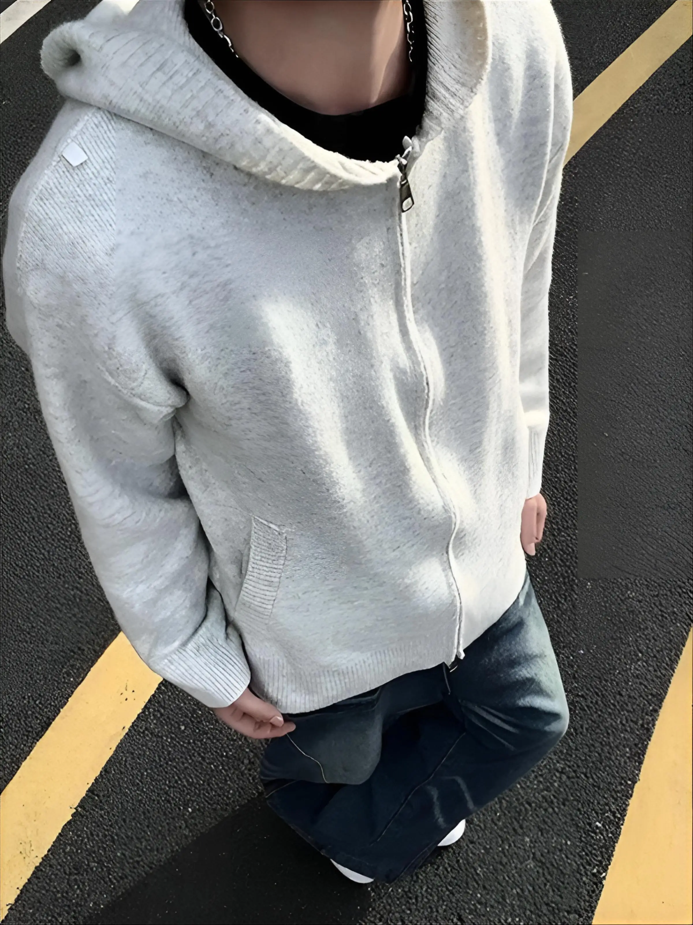 

Fur Collar Y2K Pullovers Mens Kingdom Flag Patriotic National Embroidery Symbol Country Celebration Culture Festival Pride Woole