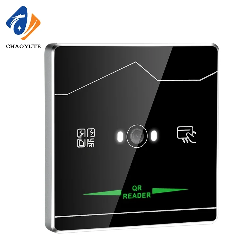 QR Code Metal Access Card Reader USB RS485 RS232  Wiegand Format With a Thickness of Only 8mm 13.56Mhz IC RF Card Reader