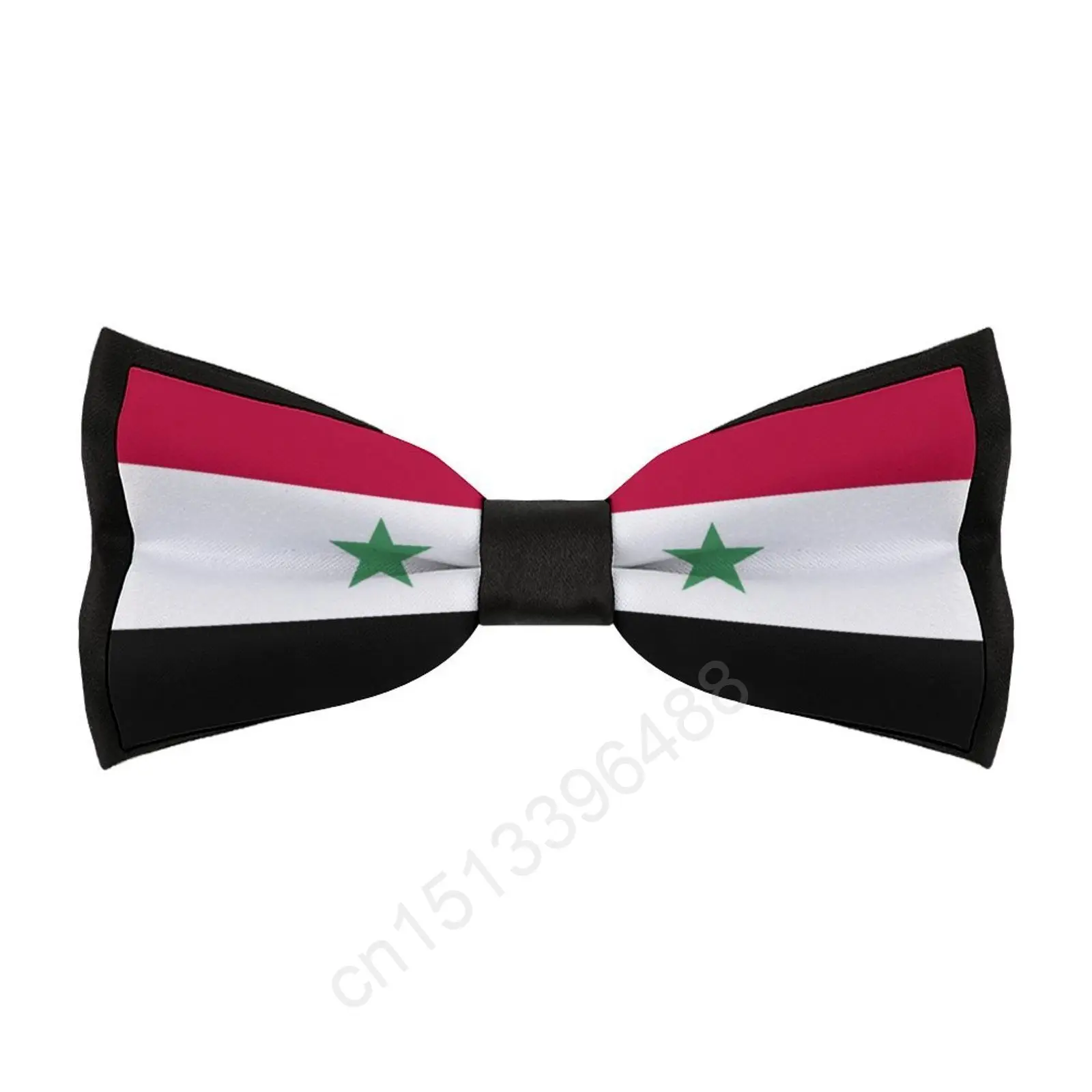 

2025 Polyester Syria Flag Bowtie for Men Fashion Casual Men's Bow Ties Cravat Neckwear For Wedding Party Suits Tie