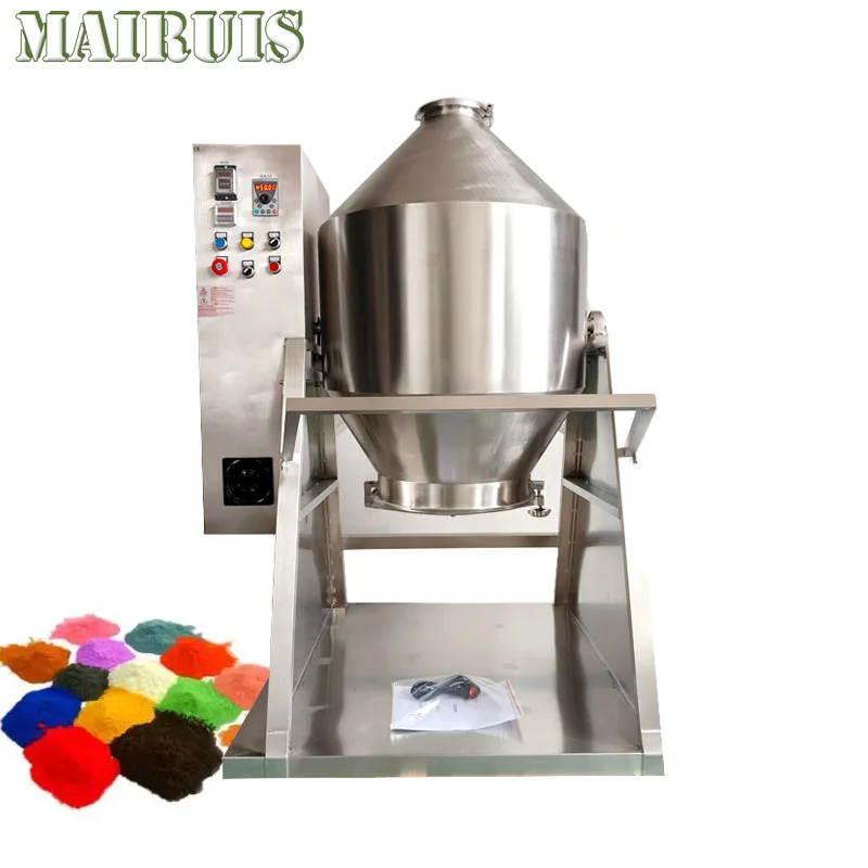 Rotary Drum Mixer For Food Powders Stainless Steel Mixer Lab Use Dry Powder Blender Chemical Powder Mixing Machine