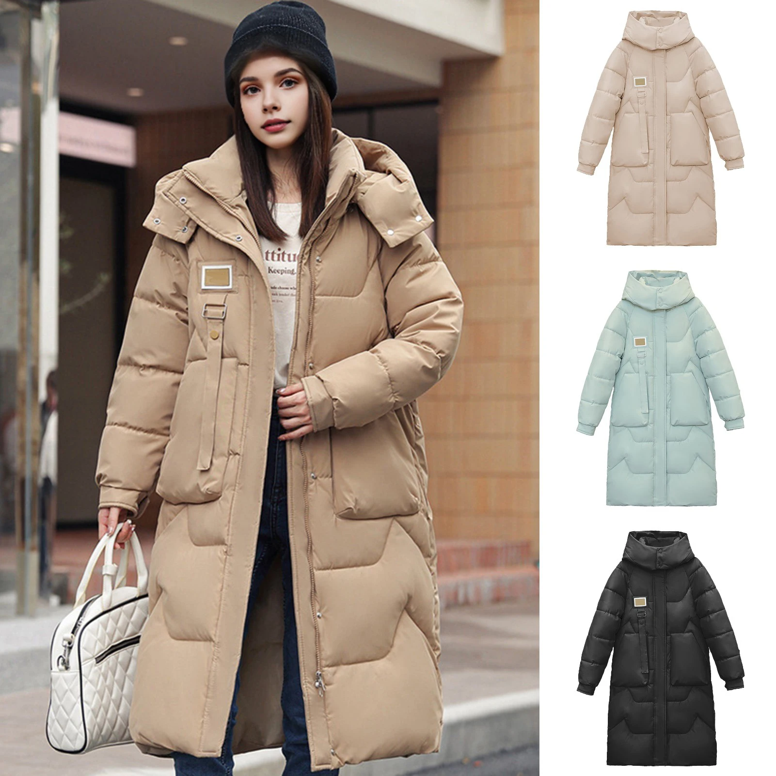 2023 Down Coats New Long-style Cotton Dress Korean Version Large Size Korean Fashion Jackets Winter Heat Parka Feminina Abrigo