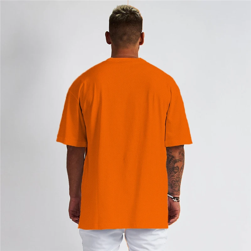 Gym Fitness Workout Sport Short Sleeves Oversized Loose Tops Summer Mesh Breathable Quick Dry Cool Short Sleeves Men's T-shirt image 4