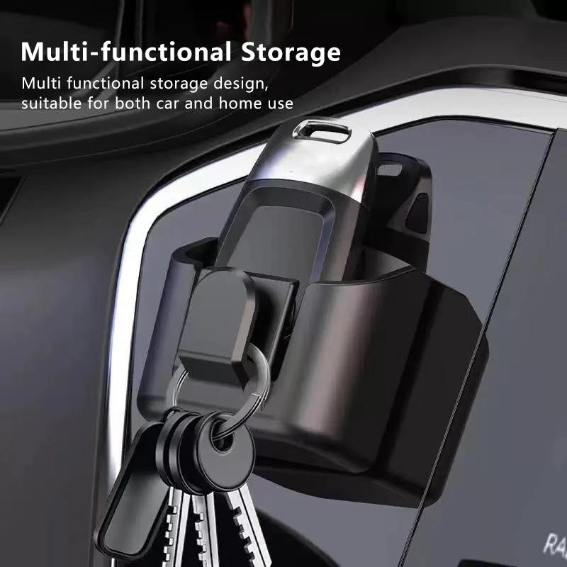 Car Key Holder Clip Auto Interior Storage Box Dashboard Organizer Adhesive Mount For Card Key Rack Universal Fit