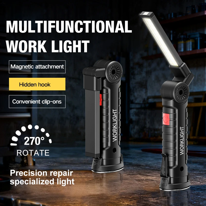 LED work light folding rechargeable COB multifunctional magnet tent light outdoor flashlight car maintenance light repair
