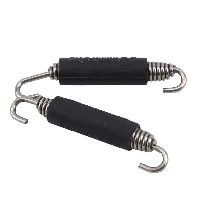 2PCS Edelstahl Universal Motorrad Schalldämpfer Auspuff Federn Haken Vorne Mitte Link Rohr Auspuff Verbinden Hohe Qualität