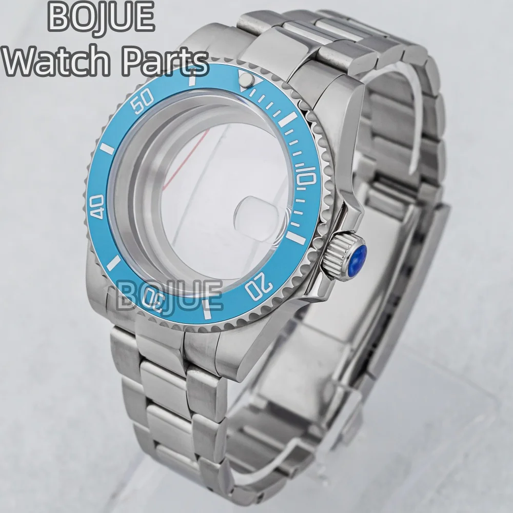 ل الغواصة 40 مللي متر NH35 ساعة حافظة الجليد الأزرق الحافة حاوية من الفولاذ المقاوم للصدأ صالح NH34 NH35 NH36 ETA2824 ساعة يد تعمل بالحركة اكسسوارات #5