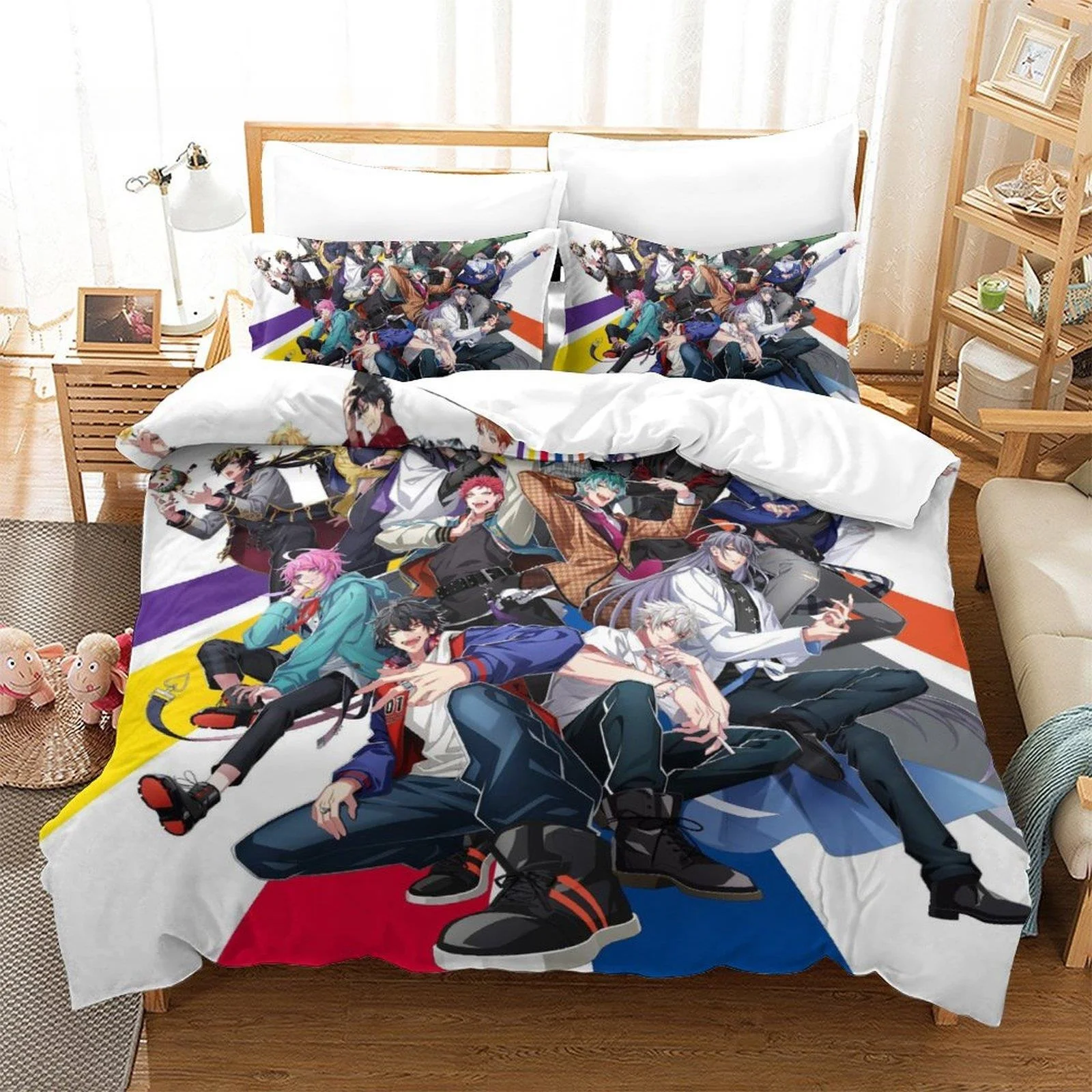 

Hypnosis Mic: Division Rap Battle: Rhyme Anima Bedding Set Single Twin Full Queen King Size Bed Set Kid Bedroom Duvet Cover Sets