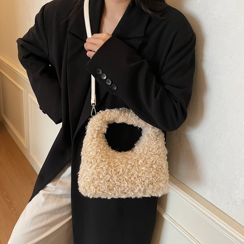 

Autumn and Winter Fashion Sweet Plush Zipper Shoulder Bags 2026 Hot Selling Versatile Large Capacity Women's Handbags for Women