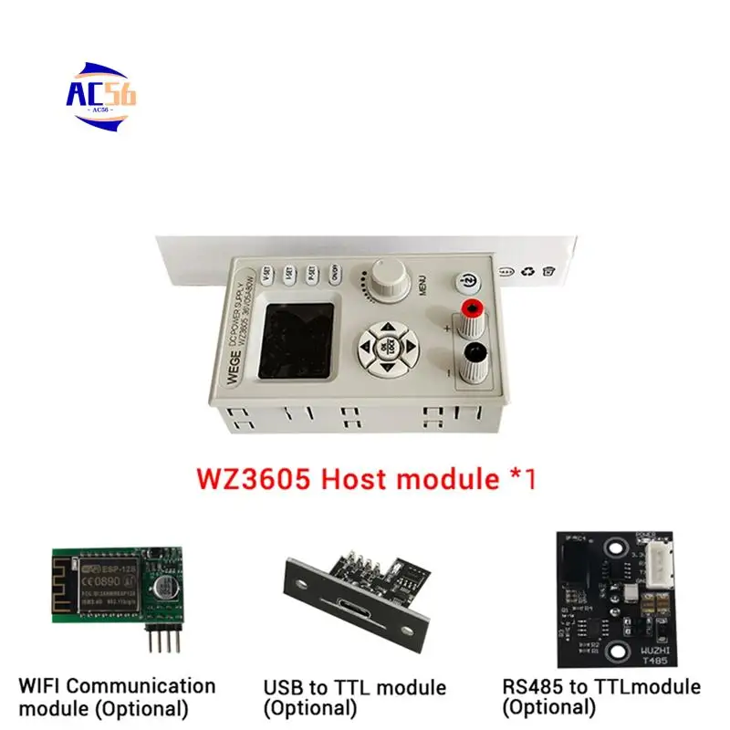 

AC56-WZ3605 Anti-Backflow Adjustable Digital Control DC Power Supply Buck-Boost Charging Module Constant Voltage 36V