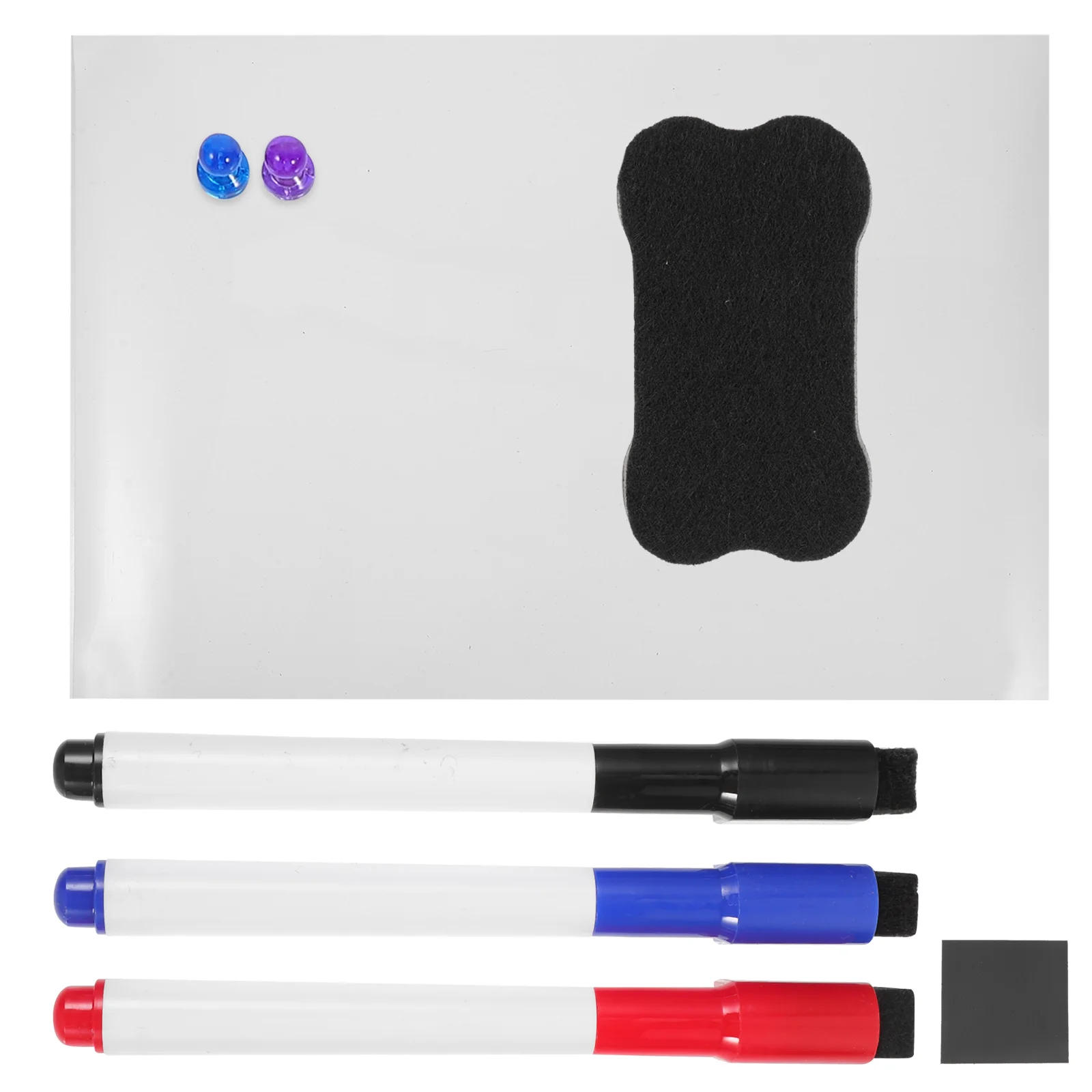 กระดานไวท์บอร์ดแม่เหล็กแบบลบได้ 1 ชุด สำหรับติดตู้เย็น ใช้สำหรับวางแผนงานในครัว บันทึก จัดตารางเวลา กระดานไวท์บอร์ดขนาดเล็ก