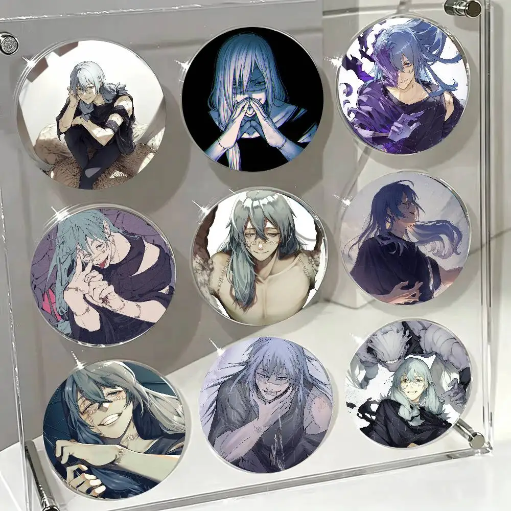 M-mahito Jujutsu Kaisen Anime Badge Tinplate Meme Round Brooch For Hat Bag Creative Lapel Jewelry Accessories Gifts