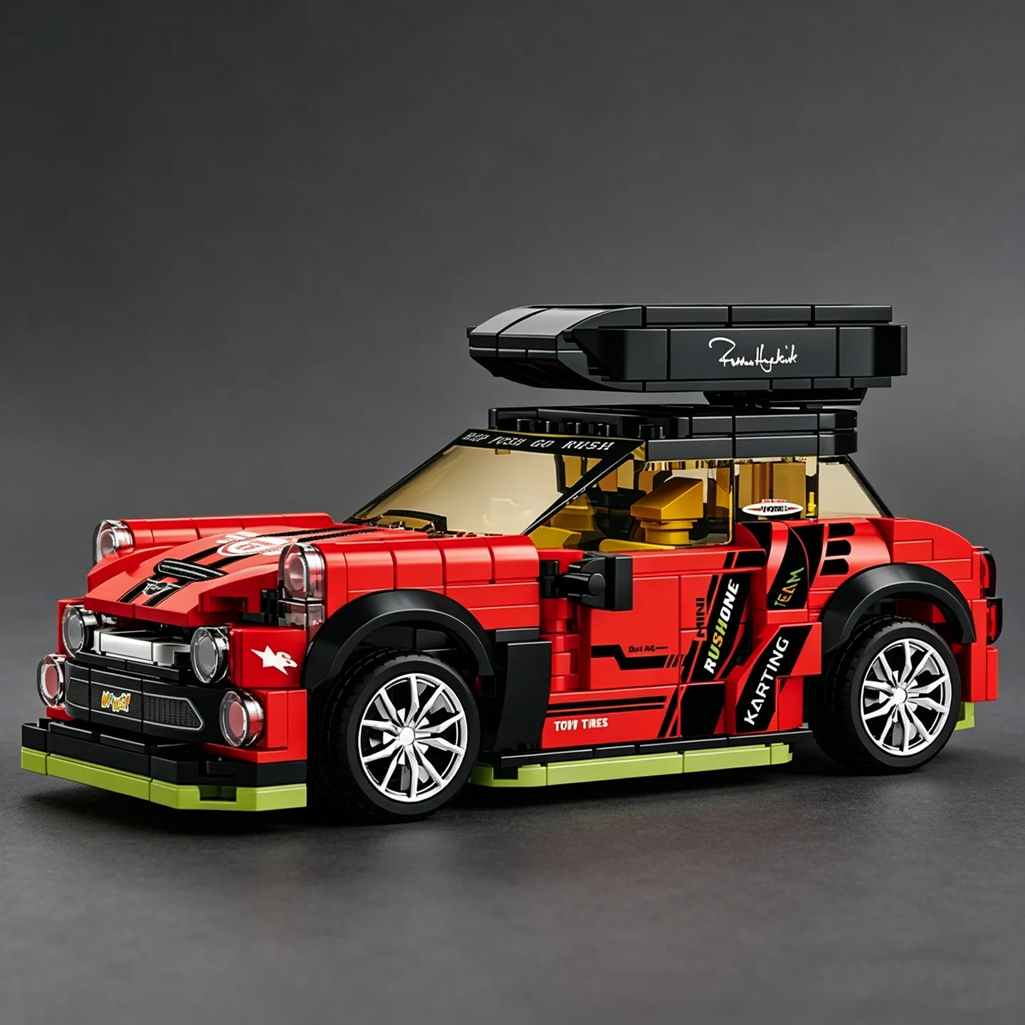 City Series Car Customization and Conversion: Travel Edition Building Block Model Car with Roof Rack—Educational Toy for Kids