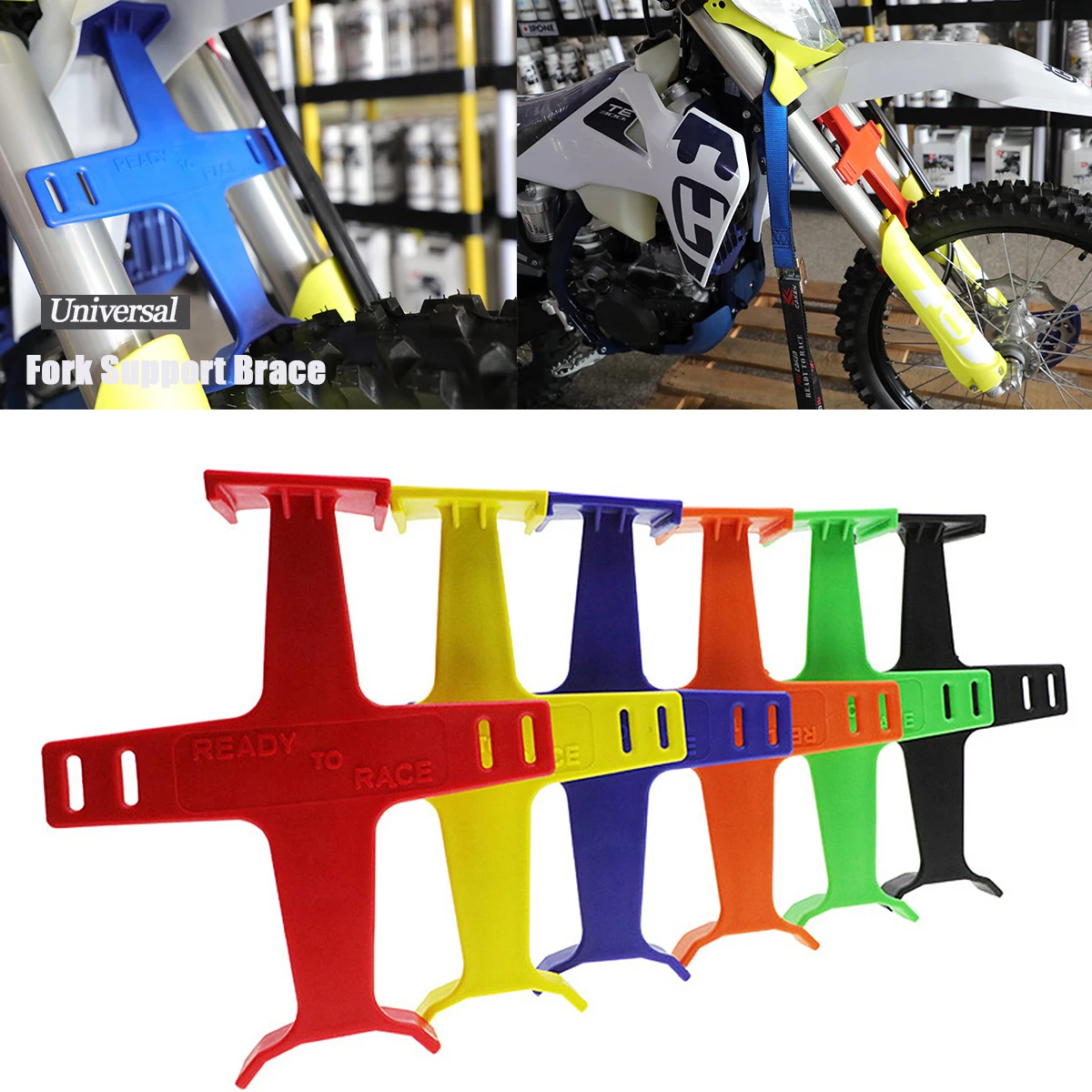 

1PC ABS Motocross Glossy Finish Brace Fork Support Transportation Protector Motorcycle Block Enduro Seal Savers Guard Accessory