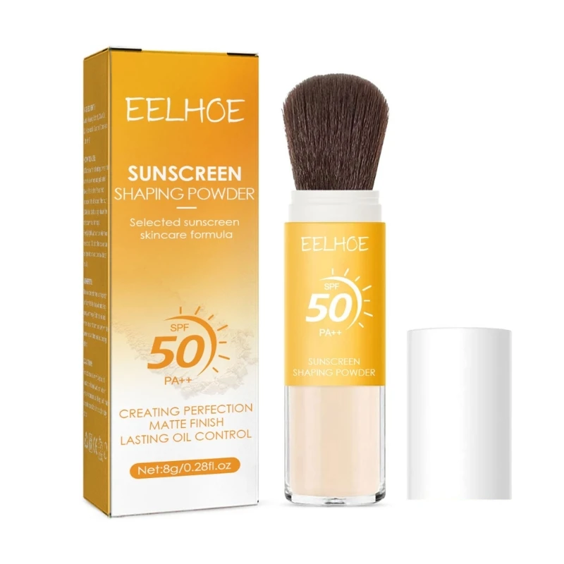 Mineral Brush Powder Spf50 Makeup Control Oil Sunscreen Setting Powder Dropship