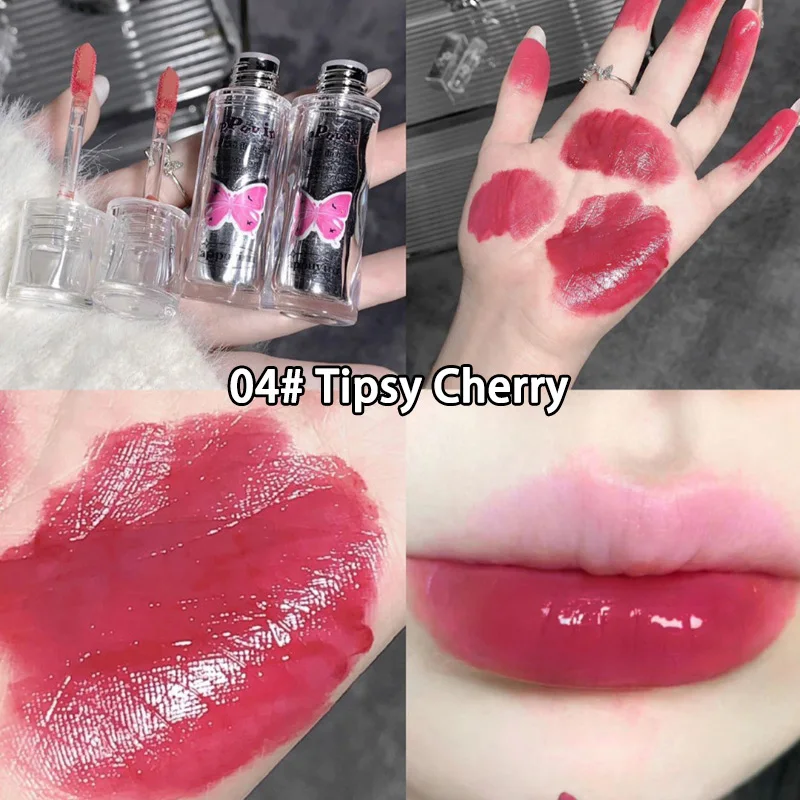 3PCS Water Gloss Lip Glaze Clear Light Hydrating Lip Glossy Moisturizing Lip Balm Lip Oil Waterproof Liquid Lipstick Clear Tint