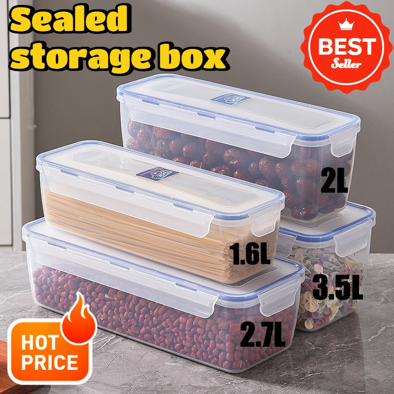 Food Storage Containers, Airtight Leak Proof Rice Cereal Box, BPA Free Plastic Kitchen Organizer with Lids for Home Travel