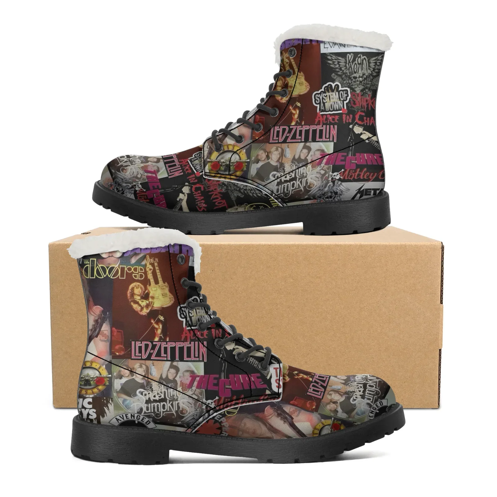 

Funny Hip Hop Plush Boots Men Women Teenager Shoes Winter Skates Snow Boot Outdoor High Quality Warm High Boots EU35-48