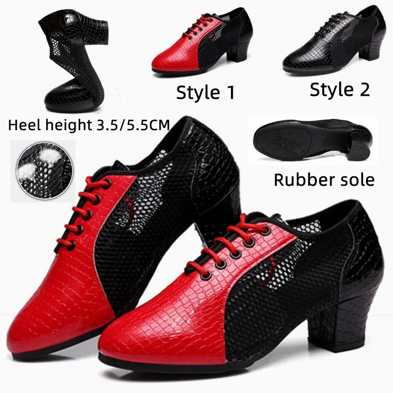 Mulheres vermelho preto sapatos de dança latina ao ar livre jazz salão salsa sapatos de dança professor treinamento moderno tango dança tênis feminino