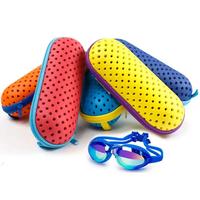 EVA Swimming Goggles Storage Box with Clip &amp Drain Holes Goggles Protective Case Breathable for Men Women Kids