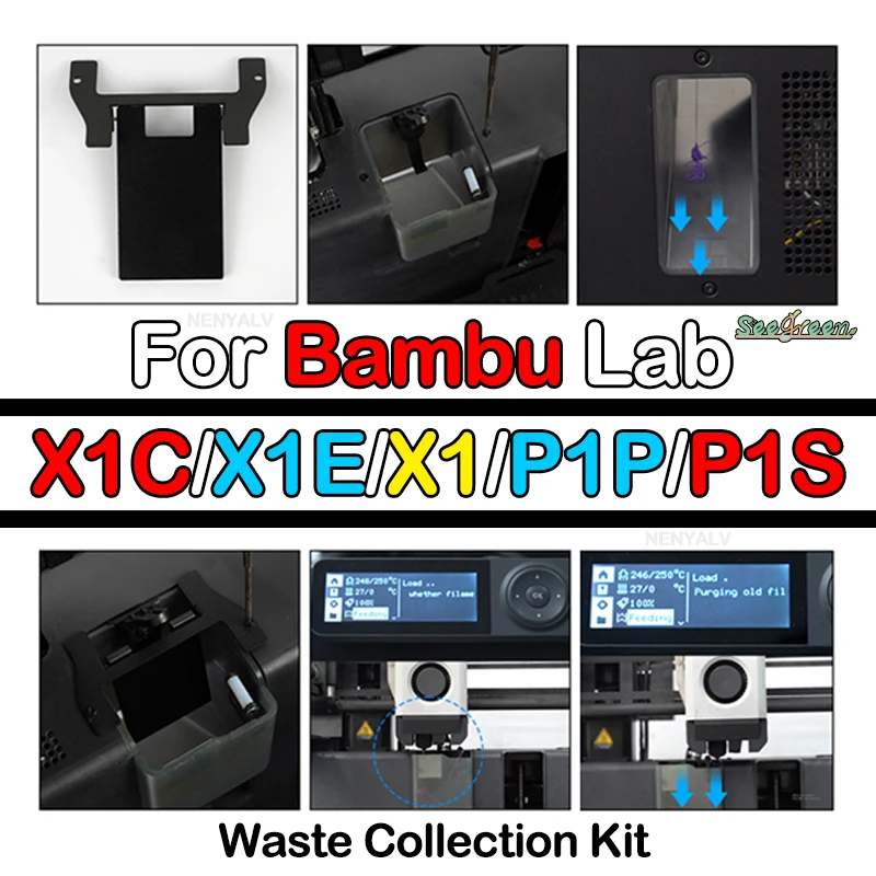 Residual collection box Garbage Collector / For Bambu Lab Waste Collection Kit For bambu lab X1E/X1/X1C/P1P/P1S