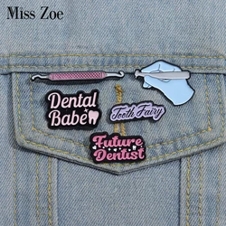 Dental Babe Enamel Pins Custom Protect Teeth Brooches Lapel Badges Funny Jewelry Gift for Dental Student Friends