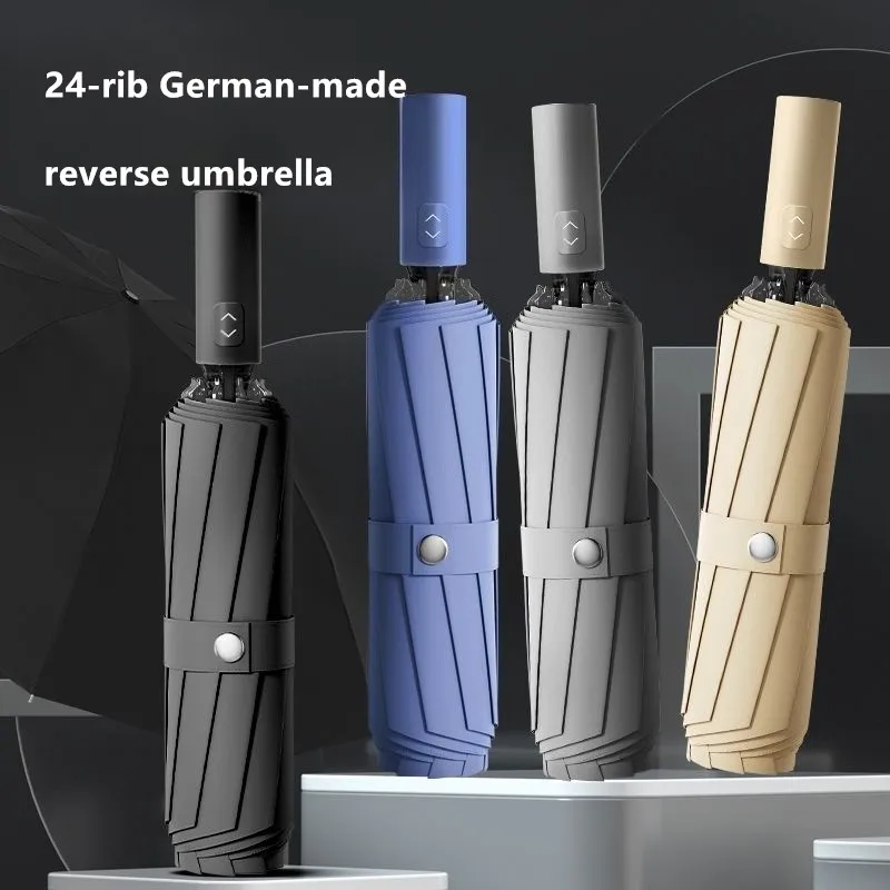 

Fully Automatic Business Reverse Umbrella Thickening Enlarge Folding Simple Sunny and Rainy Dual Use Car-Mounted Umbrella